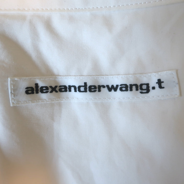 T by Alexander Wang Layered-Effect Cropped Shirt White Poplin Size Extra Small