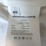 T by Alexander Wang Layered-Effect Cropped Shirt White Poplin Size Extra Small