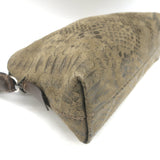 Henry Beguelin Snakeskin Wristlet Clutch Olive