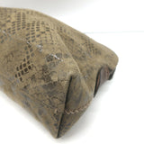 Henry Beguelin Snakeskin Wristlet Clutch Olive