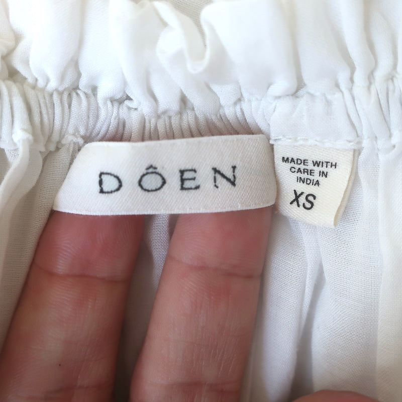 Doen Ischia Puff Sleeve Maxi Dress Salt White Cotton Voile SIze Extra Small