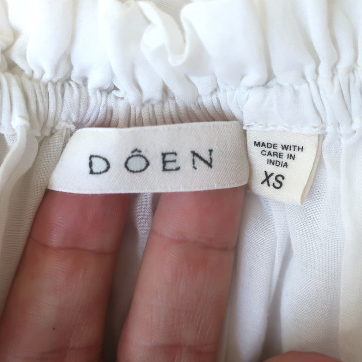 Doen Ischia Puff Sleeve Maxi Dress Salt White Cotton Voile SIze Extra Small