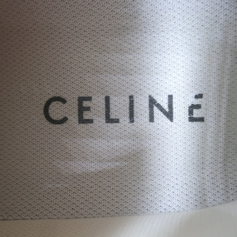 Celine CT-10 Low Top Sneakers White &amp; Black Leather Size 36