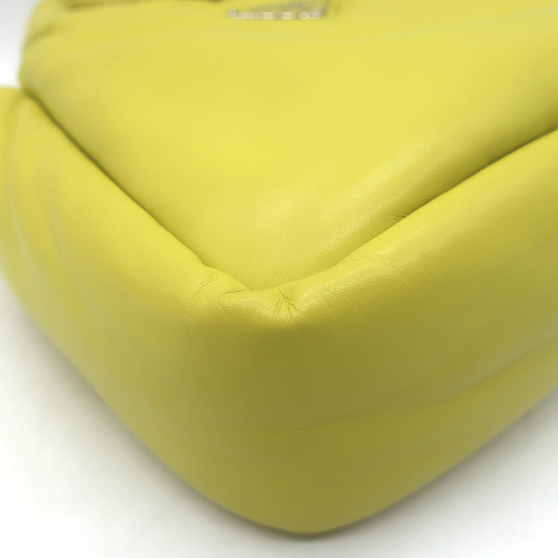 Prada Small Padded Soft Nappa Leather Tote Yellow Crossbody Bag