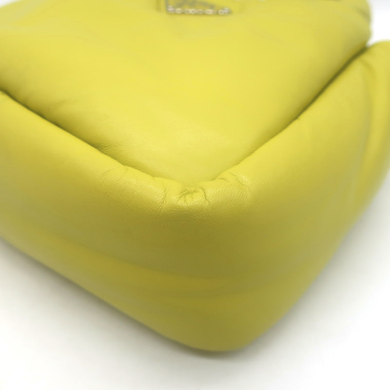 Prada Small Padded Soft Nappa Leather Tote Yellow Crossbody Bag