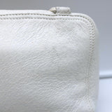 Balenciaga Chain Strap Zip-Around Small Shoulder Bag White Leather