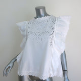 Isabel Marant Etoile Silo Broderie Anglaise Top White Cotton Size 36