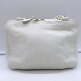 Balenciaga Chain Strap Zip-Around Small Shoulder Bag White Leather