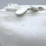 Balenciaga Chain Strap Zip-Around Small Shoulder Bag White Leather