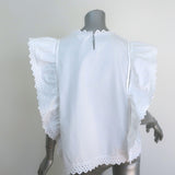 Isabel Marant Etoile Silo Broderie Anglaise Top White Cotton Size 36