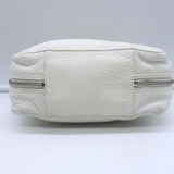 Balenciaga Chain Strap Zip-Around Small Shoulder Bag White Leather