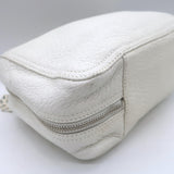 Balenciaga Chain Strap Zip-Around Small Shoulder Bag White Leather
