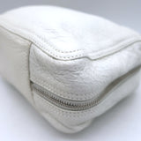 Balenciaga Chain Strap Zip-Around Small Shoulder Bag White Leather