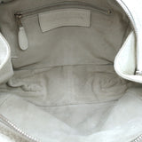Balenciaga Chain Strap Zip-Around Small Shoulder Bag White Leather
