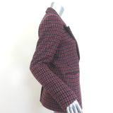 Isabel Marant Etoile Kerstin Houndstooth Blazer Raspberry Virgin Wool Size 36