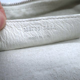 Balenciaga Chain Strap Zip-Around Small Shoulder Bag White Leather