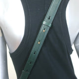 Alexander McQueen The Short Story Croc-Embossed Leather Crossbody Bag Dark Green