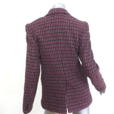 Isabel Marant Etoile Kerstin Houndstooth Blazer Raspberry Virgin Wool Size 36