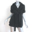 Jenni Kayne Short Sleeve Trench Coat Black Wool Size 0 Belted Jacket