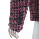Isabel Marant Etoile Kerstin Houndstooth Blazer Raspberry Virgin Wool Size 36