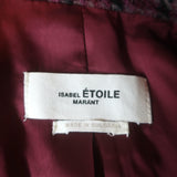 Isabel Marant Etoile Kerstin Houndstooth Blazer Raspberry Virgin Wool Size 36