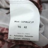 Alessia Zamattio Long Sleeve Dress Pink Leopard Print Ruffled Chiffon Size 42