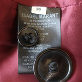 Isabel Marant Etoile Kerstin Houndstooth Blazer Raspberry Virgin Wool Size 36