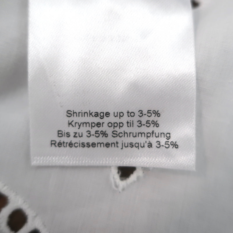 Ganni Broderie Anglaise Balloon-Sleeve Blouse White Cotton Size 38 Open-Back Top