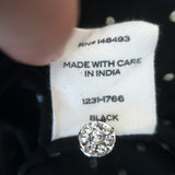 Doen Oleta Lace-Collar Polka Dot Top Black/Ecru Cotton Size Extra Small