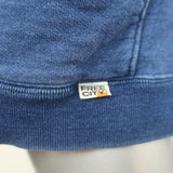 FREECITY Logo Sleeve Zip-Up Hoodie Sweatshirt Dark Blue Size 2