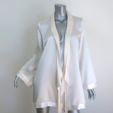 Kiki de Montparnasse Satin Kimono Robe Ivory Silk Size Small