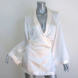 Kiki de Montparnasse Satin Kimono Robe Ivory Silk Size Small
