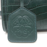 Alexander McQueen The Short Story Croc-Embossed Leather Crossbody Bag Dark Green