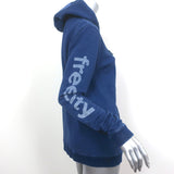 FREECITY Logo Sleeve Zip-Up Hoodie Sweatshirt Dark Blue Size 2