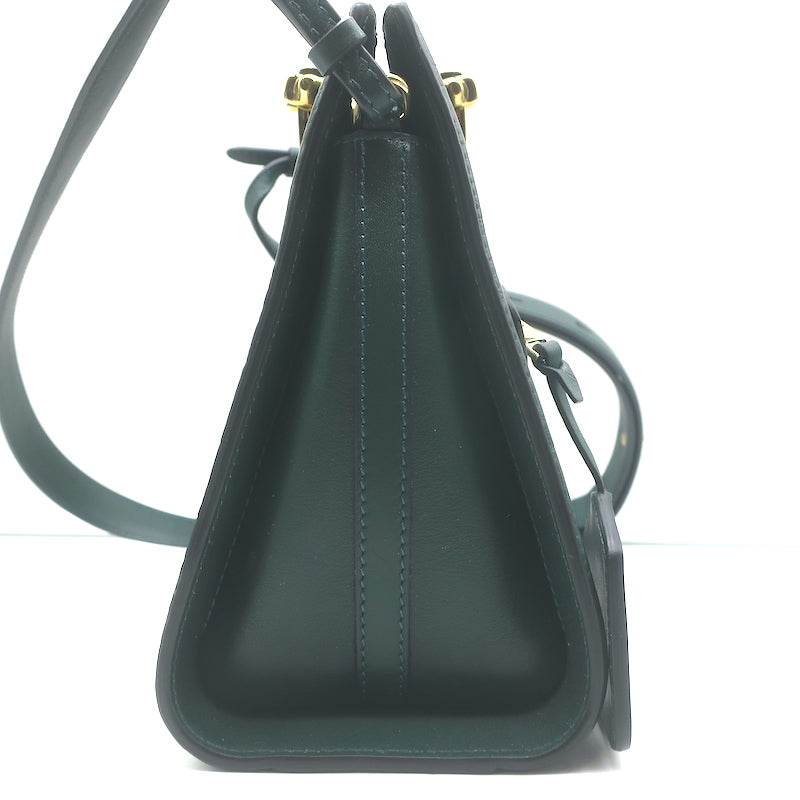 Alexander McQueen The Short Story Croc-Embossed Leather Crossbody Bag Dark Green