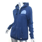 FREECITY Logo Sleeve Zip-Up Hoodie Sweatshirt Dark Blue Size 2