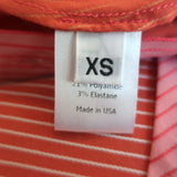 La Ligne Kate Tiered Midi Dress Red/Pink Striped Cotton-Blend Size Extra Small