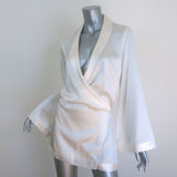 Kiki de Montparnasse Satin Kimono Robe Ivory Silk Size Small