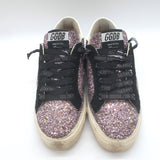 Golden Goose May Leopard-Star Glitter Sneakers Pink/Black Size 37