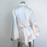 Kiki de Montparnasse Satin Kimono Robe Ivory Silk Size Small