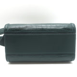 Alexander McQueen The Short Story Croc-Embossed Leather Crossbody Bag Dark Green