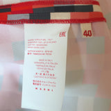 Marni Short Sleeve Shift Dress Red Pixel Print Crepe Size 40