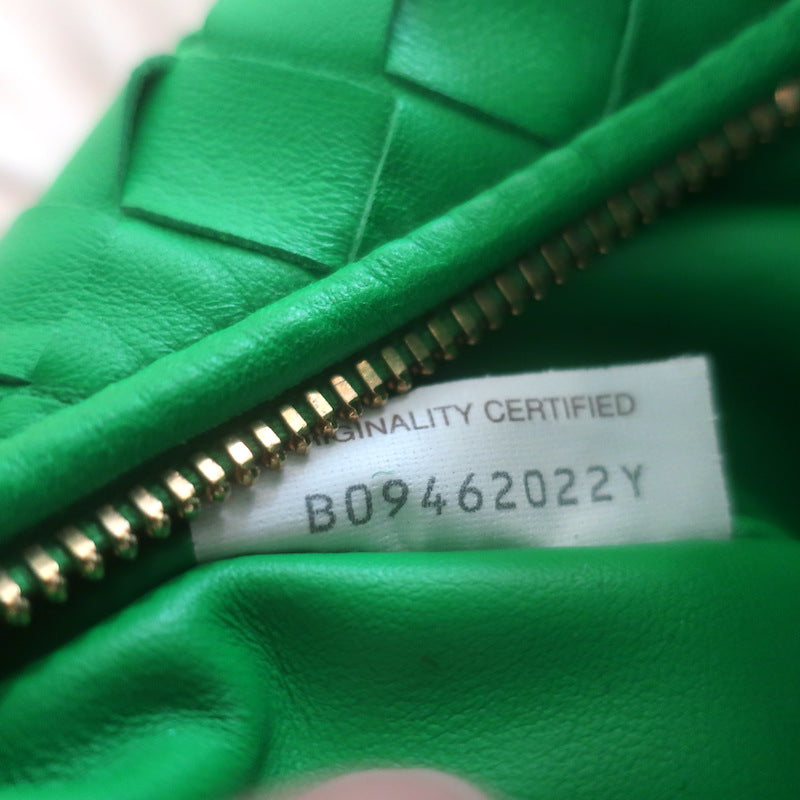 Bottega Veneta Mini Jodie Hobo Bag Parakeet Intrecciato Leather