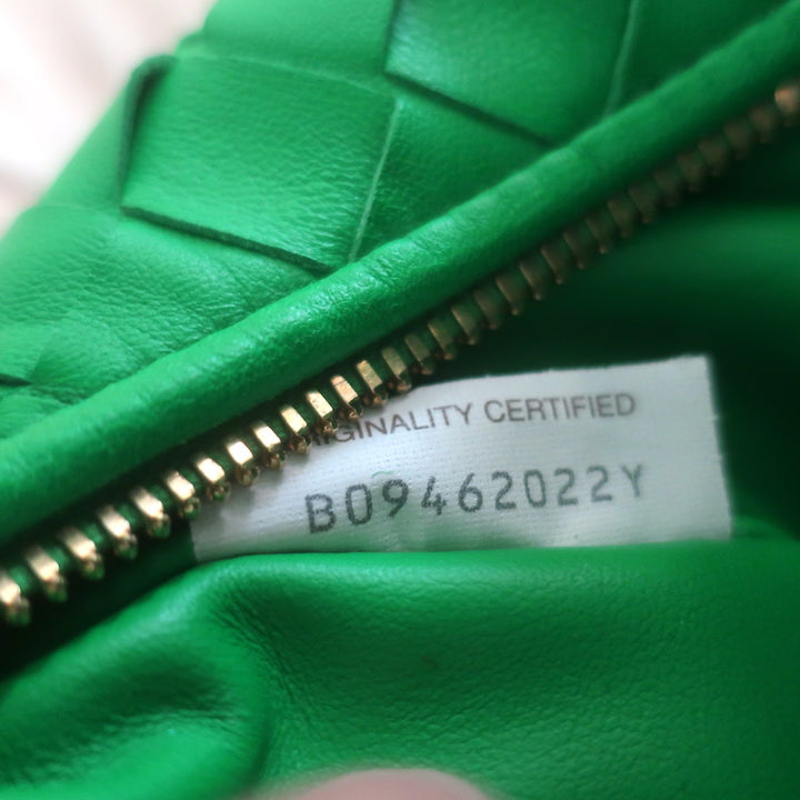 Bottega Veneta Mini Jodie Hobo Bag Parakeet Intrecciato Leather