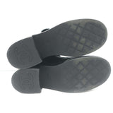 Chanel CC Turn Lock Fold-Over Ankle Boots Black Quilted Leather Size 36.5