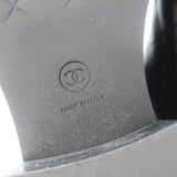 Chanel CC Turn Lock Fold-Over Ankle Boots Black Quilted Leather Size 36.5