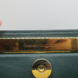 Alexander McQueen The Short Story Croc-Embossed Leather Crossbody Bag Dark Green