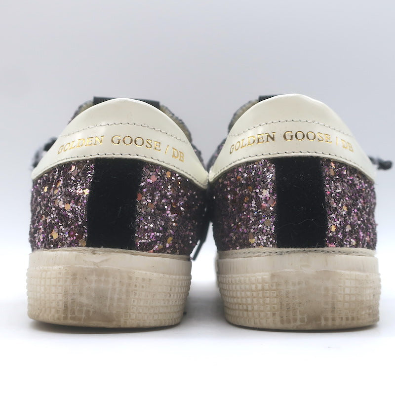 Golden Goose May Leopard-Star Glitter Sneakers Pink/Black Size 37