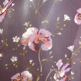 Ulla Johnson Mimi Tie-Neck Blouse Plum Floral Print Silk Size 2 Long Sleeve Top