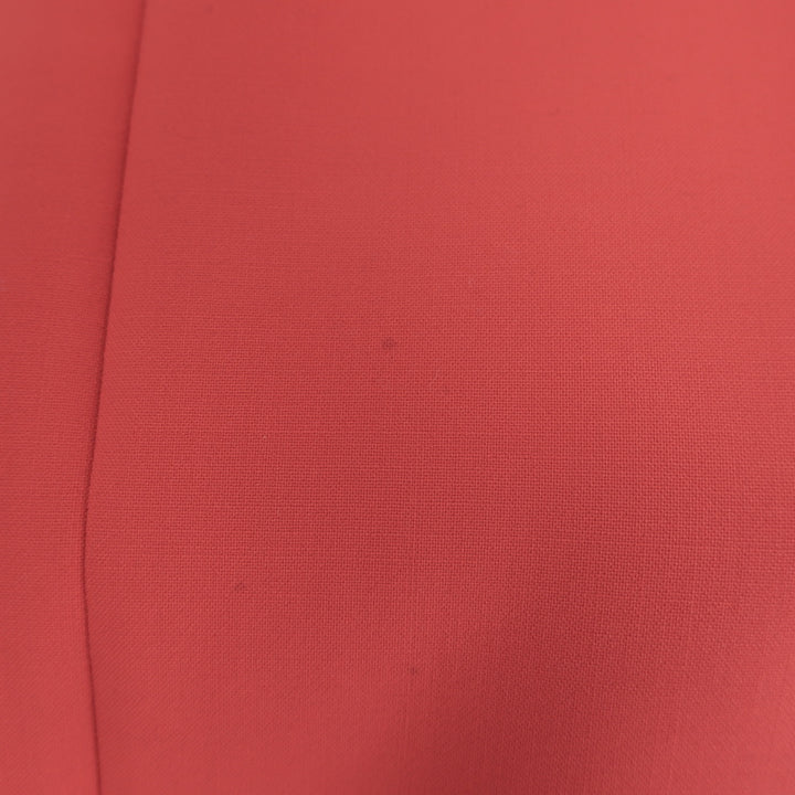 Victoria by Victoria Beckham Flounce Sleeve Top Red Stretch Wool Size US 6